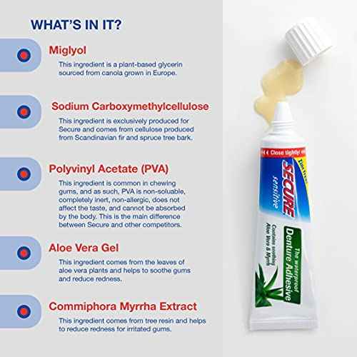 Secure Denture Bonding Adhesive, Zinc, 1 Ounce