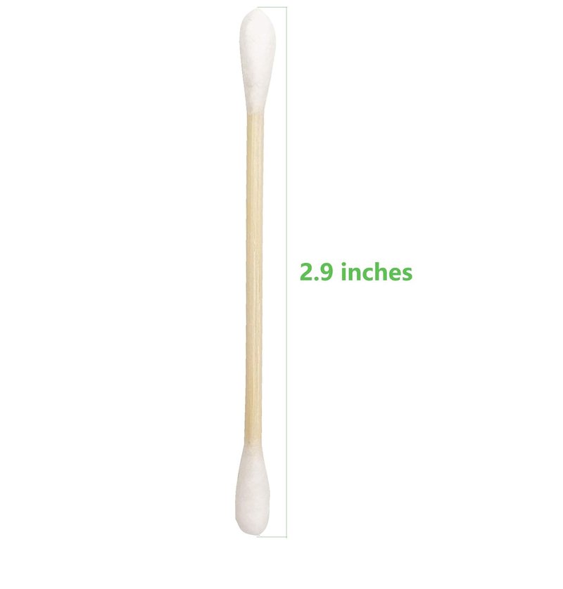 Skiennix Cotton Swabs - Double-Tipped Natural Bamboo Buds | 900 Pcs for Gentle Cleaning