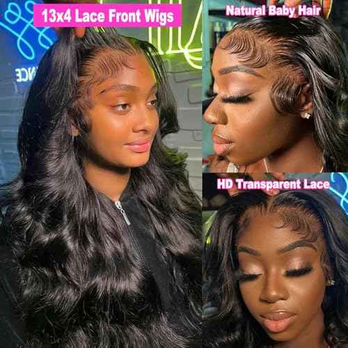 Body Wave Lace Front Wigs Human Hair 13x4 HD Lace Front Wigs for Women 200 Density Glueless Human Hair Wigs Pre Plucked with Baby Hair Natural Hairline 26 Inch