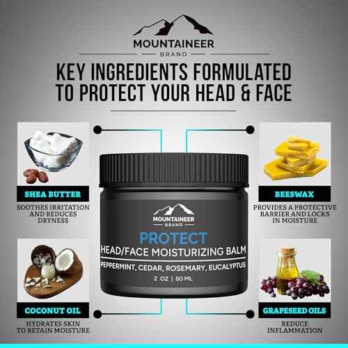 Mountaineer Brand Natural Moisturiser with Fresh & Natural Scent | Bald Head Care for Men | Non-Greasy Scalp and Face Balm | Made in West Virginia | Protect | 2 Pack | 2oz