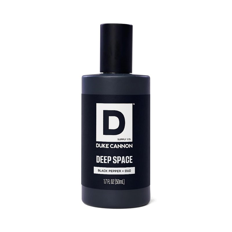 Duke Cannon Proper Cologne for Men - Men's Eau de Parfum - Fragrance for Lasting Wear - Essential Oils - Black Pepper & Oud - Deep Space, 1.7 fl oz