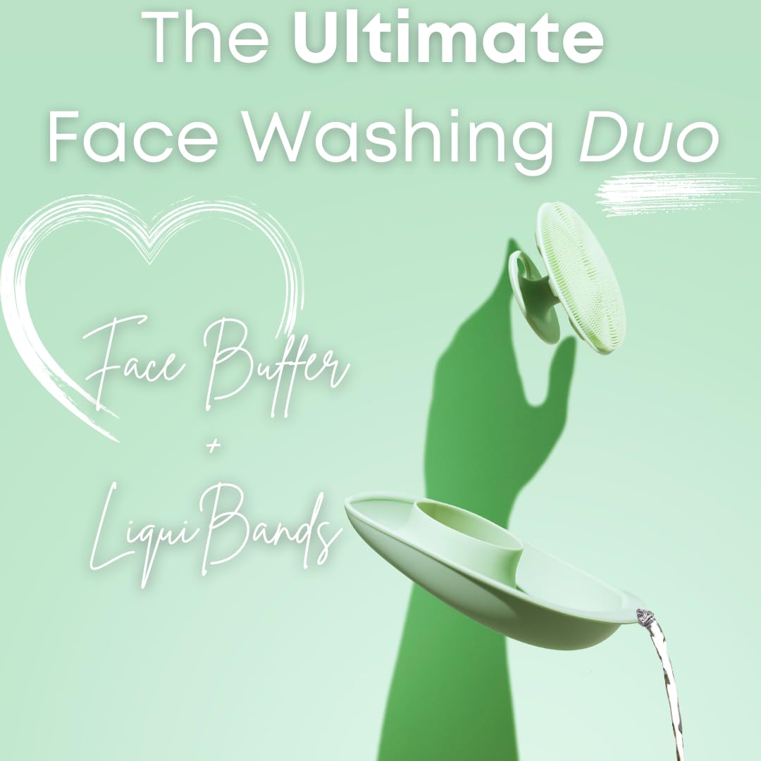 LiquiLinks Face Buffer for Washing Face, Reducing Pore Size and Cleansing Skin - Silicone Spa Accessory - Essential Skincare Tool for Teen Girls Sky Blue