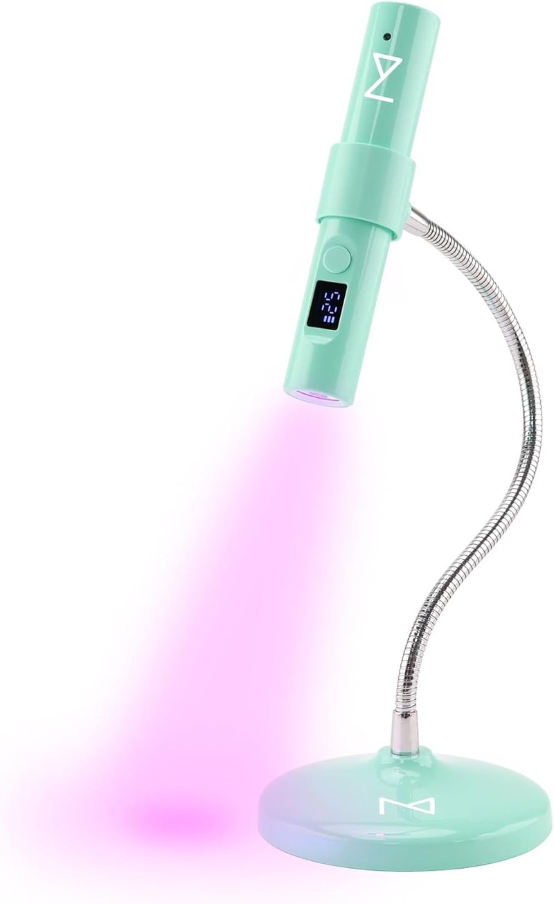 M - GlamCure GO Nail Flash Cure Lamp with Focus Beam Technology, Touch Screen - LED & UV Nail Light - Curing Lamp for Gel Nails, Acrylic, Builder - Portable & Adjustable (Teal)