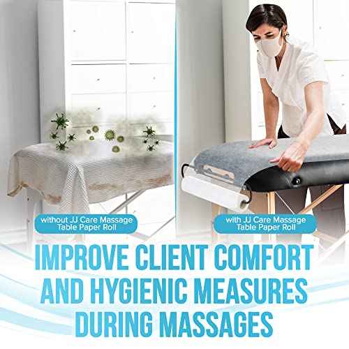 Disposable Massage Table Sheets - 120 Sheets [24" x 390 feet, 2 Roll] - 50% Thicker Perforated Massage Bed Cover, Non-Woven Disposable Roll for Massage Table for Waxing, Facial, Tattoo, & Spa