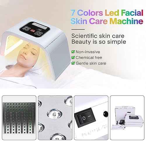 LED-Face-Light-Therapy, 7 in 1 Color LED Face Mask Facial Body Beauty Equipment