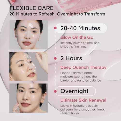 TEREZ & HONOR Korean Real Deep Bio Collagen Face Mask - 4ea x 33g Hydrogel Overnight Masks for Deep Hydration, Glowing, Pore Minimizing, Elasticity, Fragrance-Free, 100 Da Ultra-Low Molecular Collagen