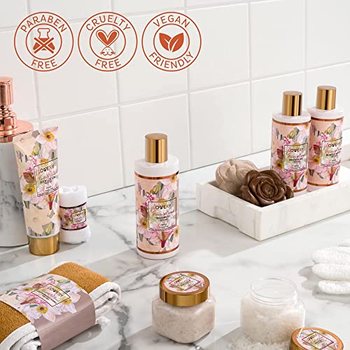 Christmas Gifts, Bath and Body Gift Set for Women and Men, Vanilla Coconut Birthday Gift Basket, 13pc Spa Gift Set, Gifts for Mom, Gift Sets for Women - Bath Bomb, Body Lotion, Bubble Bath & More