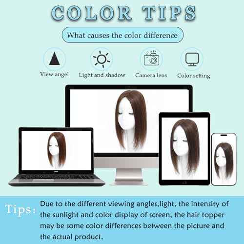 Hair Toppers for Women Real Human Hair, 360¡Æ 3D Toppers Hair Pieces for Women with Thinning Hair 12 Inch Wispy Bangs Realistic Biological Scalp Wiglets (Medium Brown, 7 * 11 Wispy Bangs)