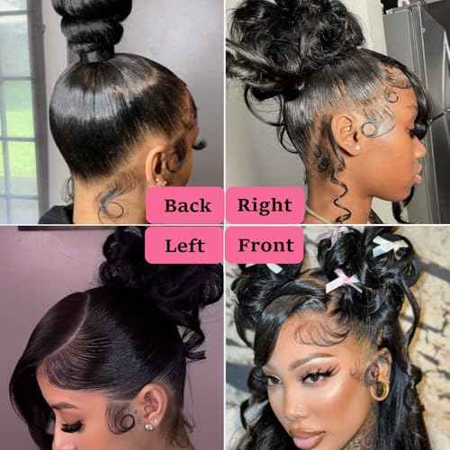 360 Lace Front Wigs Human Hair 220% Density Body Wave HD Lace Front Wigs Human Hair for Women 18 Inch Brazilian Virgin 360 Full Lace Human Hair Wigs Pre Plucked with Baby Hair Natural Color