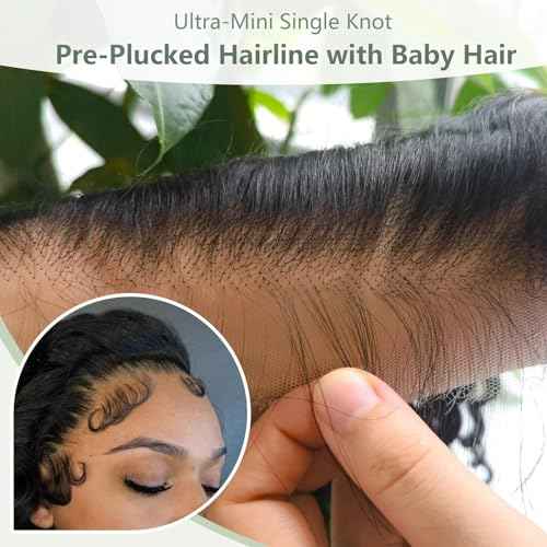 6x6 HD Lace Closure Loose Deep Wave Human Hair 20 Inch - 0.10mm Ultra-thin Invisible Skinlike Real HD Lace 6x6 Closure, 100% Pre Plucked Brazilian Raw Virgin Hair Skinlike HD Lace Closure Wet and Wavy
