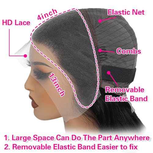Body Wave Lace Front Wigs Human Hair 13x4 HD Lace Front Wigs for Women 200 Density Glueless Human Hair Wigs Pre Plucked with Baby Hair Natural Hairline 26 Inch