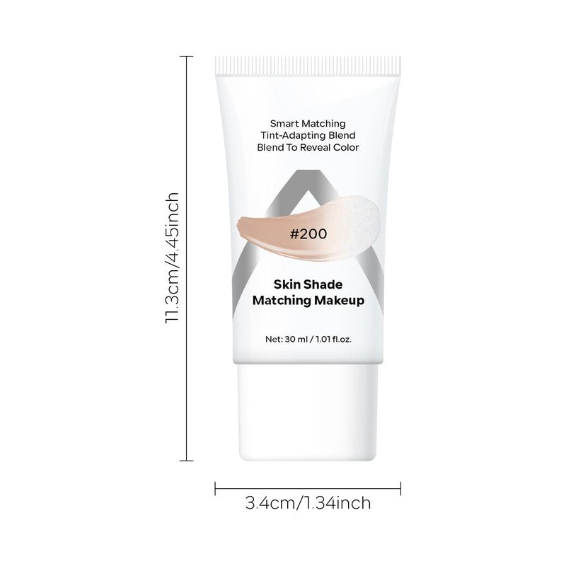 KYDA Color Changing Foundation, Skin Tone Matching Liquid Foundation, Moisturizing Dewy Finish Base Makeup, Medium to Full Coverage, Hydrating Blendable Creamy Formula for All Skin Tones, #200