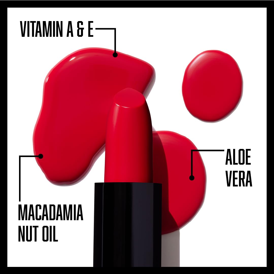 wet n wild Silk Finish Lipstick, Hydrating Rich Buildable Lip Color, Formulated with Vitamins A,E, & Macadamia for Ultimate Hydration, Cruelty-Free & Vegan - Dark Wine