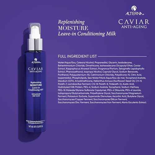 Alterna Haircare CAVIAR Anti-Aging Replenishing Moisture Leave-in Conditioning Milk, 5 Fl Oz | Detangles Dry Hair | Sulfate Free, Paraben Free