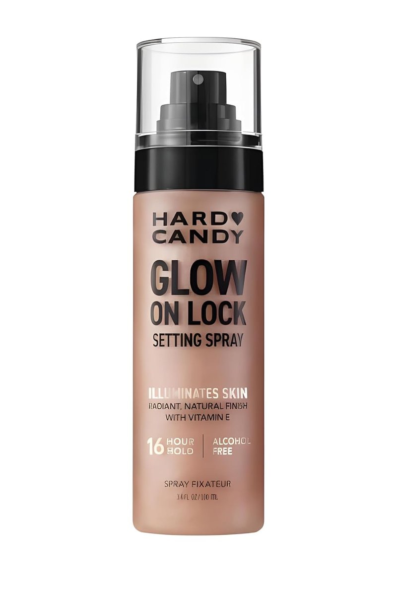 Hard Candy Glow On Lock Setting Spray - Alcohol-Free, 16 Hour Hold | Luminous Finish, 3.4oz