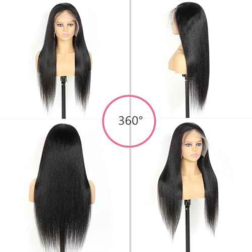Lace Front Wigs Human Hair Straight 13x4 HD Transparent Lace Frontal Human Hair Wigs Pre Plucked with Baby Hair 180% Density (22inch)