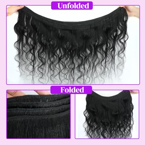 12A Human Hair Bundles Body Wave 20Inch One Bundle 100% Unprocessed Brazilian Virgin Hair Bundles Double Weft Weave Body Wave Human Hair Natural Black Color