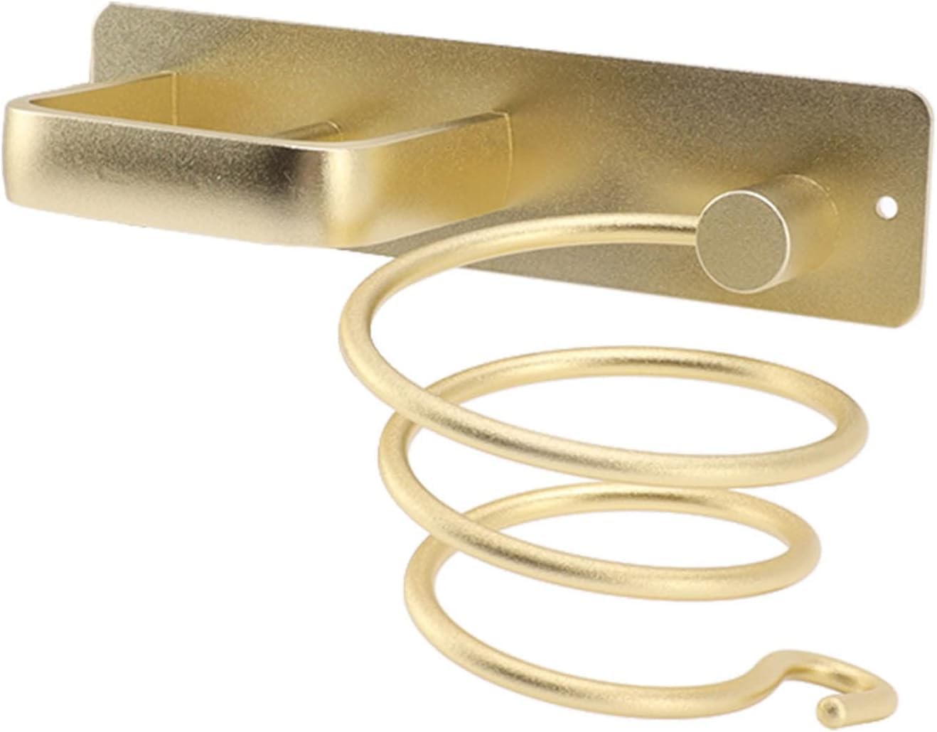YUET Hair Dryer Holder Hairdryer Station Wall Mounted Shelf Bracket Straightener Stand Hanger Organizer Blow Storage w/Cable Tidy Rack for Dressing Table Bathroom Aluminum Professional, Gold Brass