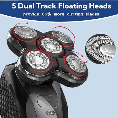 Balder Pro Replacement Head for Remington Balder Pro Head Shaver SPR XR7000,5 Dual Track Heads for Remington Shaver Replacement Heads-Precision Electric Shaving for Bald Men.(1Pack)