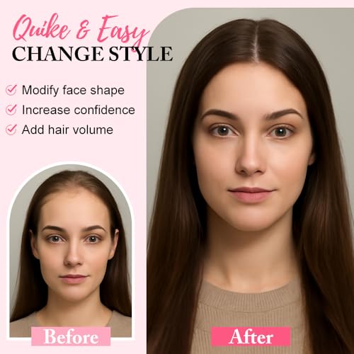 Hair Toppers for Women Real Human Hair Topper for Women with No Bangs Hairpieces 10 Inch Swiss Base 3D 360¡Æ Cover Comfortable and Breathable (Ombre Light Brown with Blond Highlight)
