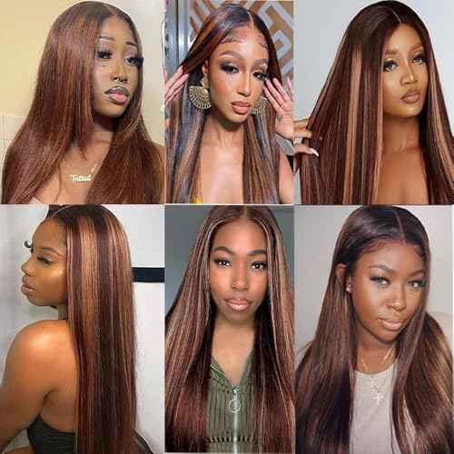 30 Inch P1B30 Brown Straight Human Hair Bundles - Brazilian Virgin Hair, Highlight, Straight Bundles Hair Weave
