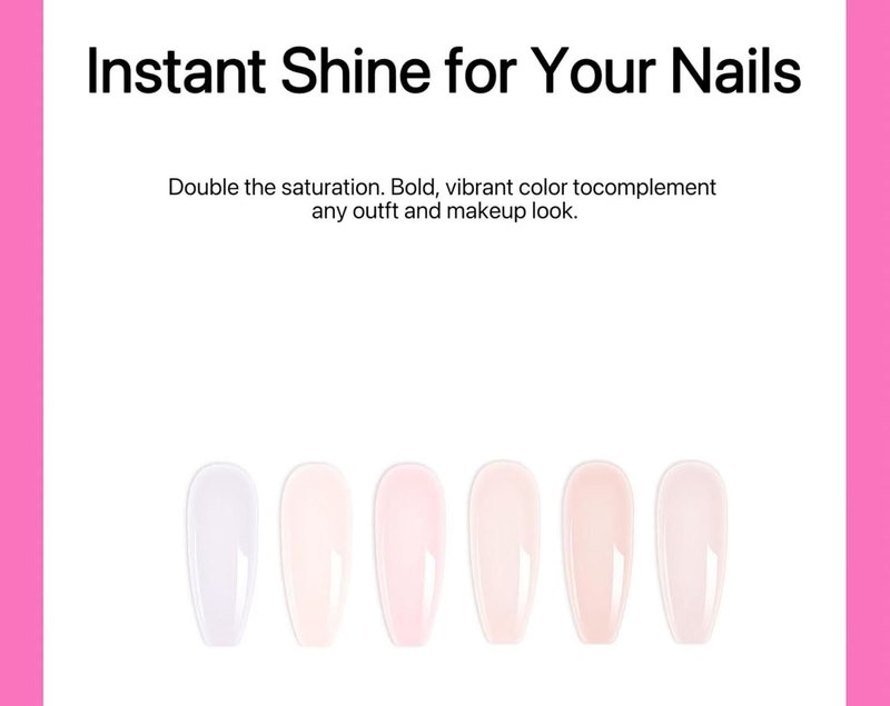 6 pcs Builder Base Gel Nail Polish Set - Nail Extension Reinforcement, Spring Color Long Lasting Gel Polish, uv led Soak Off Nail Art Designs Manicure Kit 010