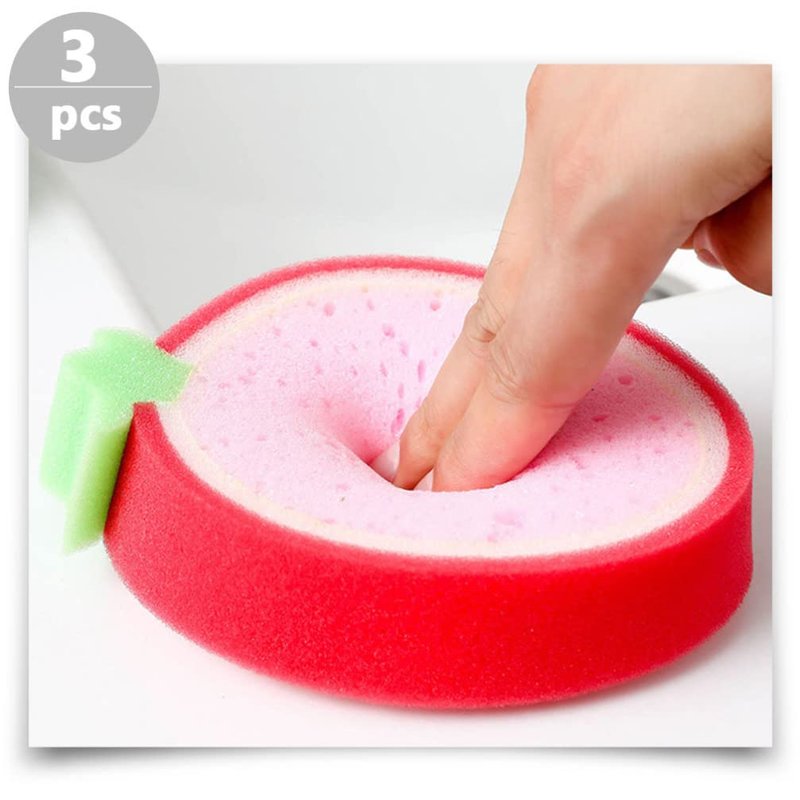 Beaupretty Fruit Bath Sponge Set for Babies Toddlers - Thickened Soft Shower Sponges with Fruit Shapes for Gentle Exfoliating and Travel Bathing Tools 6Pcs 5.90X4.52X1.18In