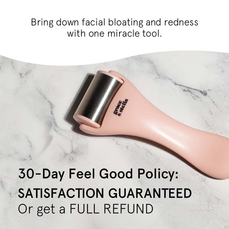 AWARD WINNING Facial Ice Roller - Cold Face Roller - Ice Bags Derma Roller For Face Cold Roller For Face - Ice for Face Face Depuffer - Cold Face and Eye Massage by grace and stella