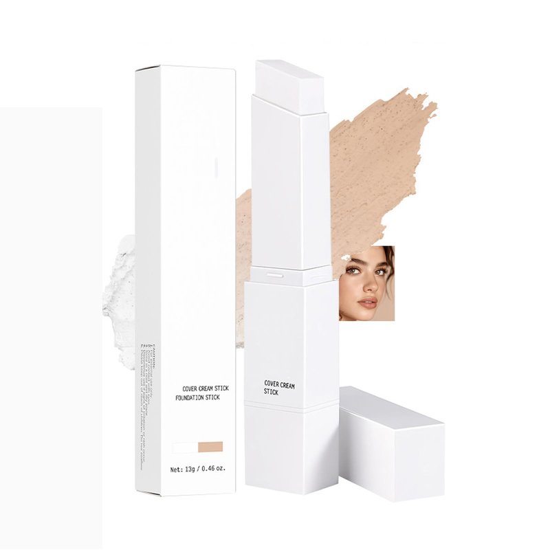 Easilydays Cover Cream Stick, Korean Portable Color-Changing Foundation Stick, Medium to Full Coverage, Brightening Makeup Base for a Smooth Hydrating Flawless Look, SoftBrush, #2 Light