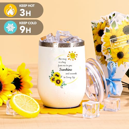 Self Care Gifts for Women, Sunflower Get Well Soon Gift for Women Recovery After Surgery Care Package, Birthday Gifts Spa Gift Baskets Inspirational Gifts for Mom Sister Best Friends