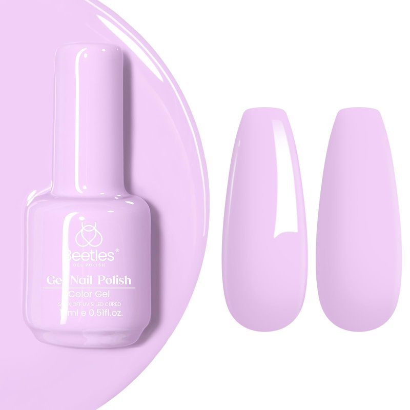 beetles Pink Gel Polish - 1pc 15ml Pastel Pink Lavender Violet Mauve Color Summer Milky Taro Soak Off Uv LED Nail Lamp Polish Nail Art Manicure Salon DIY Home Solid Color Gel