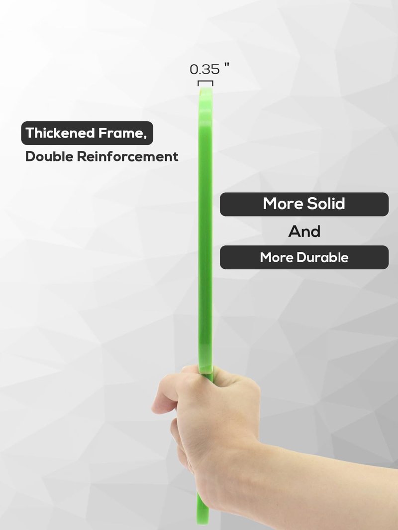 BEFUI Extra Large Handheld Mirror，Hand Salon Mirror with Handle for Barbers, Hairdressing (Green，12.4" Lx 9" W)