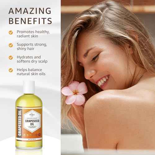 Organic GRAPESEED Oil (32 oz) Cold Pressed Unrefined | 100% Pure Natural, Non-GMO | Available in Bulk | Skin, Hair, Face, Carrier for Essential Oils, Soap Making | 32 FL OZ