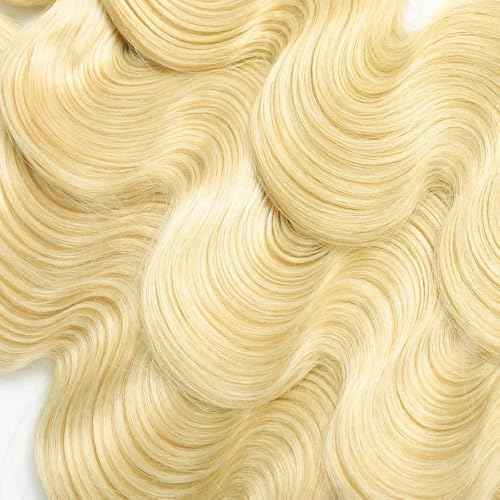 26 28 30 Inch 613 Bundles Blonde Body Wave Bundles Human Hair Double Weft Unprocessed Brazilian Virgin Human Hair Extensions Color 613