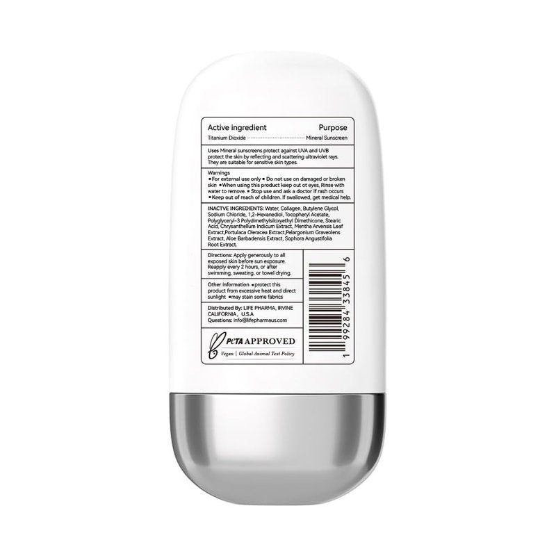Artifa Mineral Unscented Sunscreen Lotion Broad Spectrum UVA/UVB SPF 50 1.69 US FL OZ 50 ML Paranbens-Free Non-Greasy Dry-Touch Sweat & Water Resistant