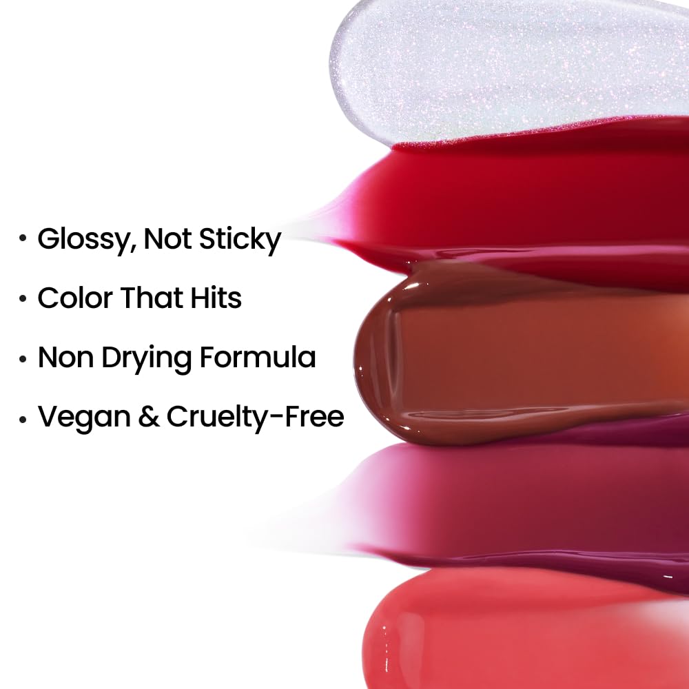 wuv.u Glossy Lip Stain – Plumping Hydrating Lip Oil Tint with Hyaluronic Acid & Peptide Complex – Non-Sticky High Shine Pigmented Finish – That’s Tea (Brown) 0.11 oz.