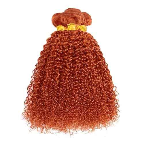 Color 350 Kinky Curly Bundles Orange Human Hair 3 Bundles Curly Wave Brazilian 100% Unprocessed Virgin Extensions Double Weft Bundle 26 28 30 Inch