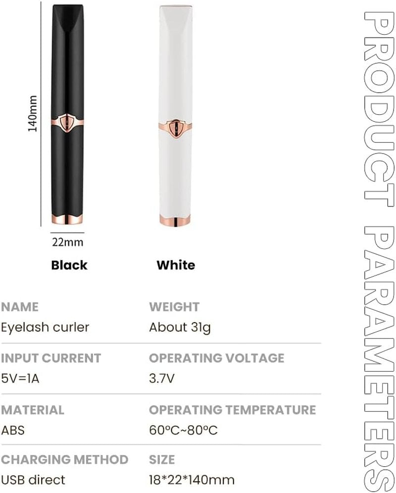Heated Electric Eyelash Curler - 2026 Upgrade Mini Tool with 3 Heat Modes | Fast Heating, White