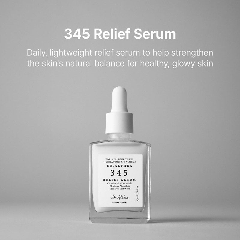 Dr.Althea 345 Relief Serum | Daily Hydrating Face Serum for Dry, Irritated Skin | Soothing Redness & Post-Acne Care, Non-comedogenic | Korean Vegan Skincare, 1.01 Fl Oz