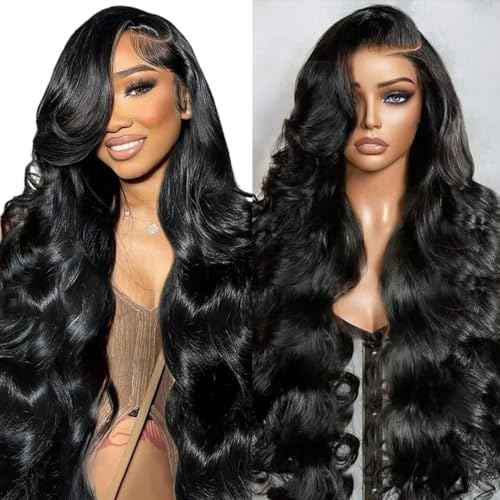 13x6 Lace Front Wigs Human Hair 200 Density Body Wave Lace Front Wigs Human Hair Pre Plucked 12A Glueless Wigs for Women HD Lace Frontal Wigs 20 Inch Natural Color