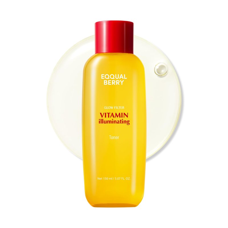 EQQUALBERRY Vitamin Illuminating Toner - Brightening Vitamin C & Niacinamide 3% | Gentle Daily Exfoliating | Skin-Prep Hydration for Glowy Skin(5.07 fl.oz / 150ml)