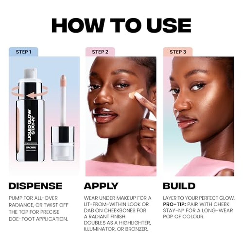 Glow Beamin' Bundle - High Pigment Buildable Makeup for Luminous Glow | Includes Lip Liner, Cheek & Liquid Glow