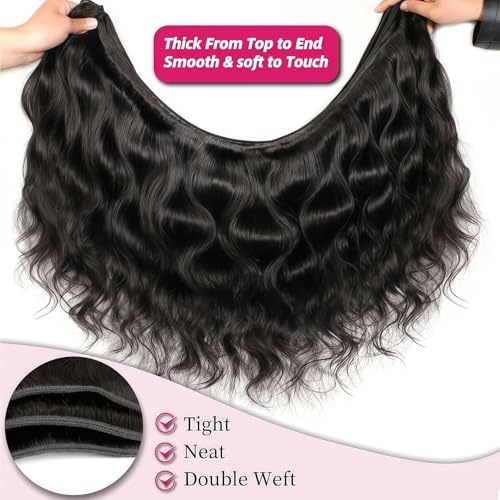 12A Body Wave Human Hair Bundles 8 10 12 Inch Brazilian Virgin Human Hair Unprocessed Raw Remy Weave Natural Color 3 Bundle Set for Women