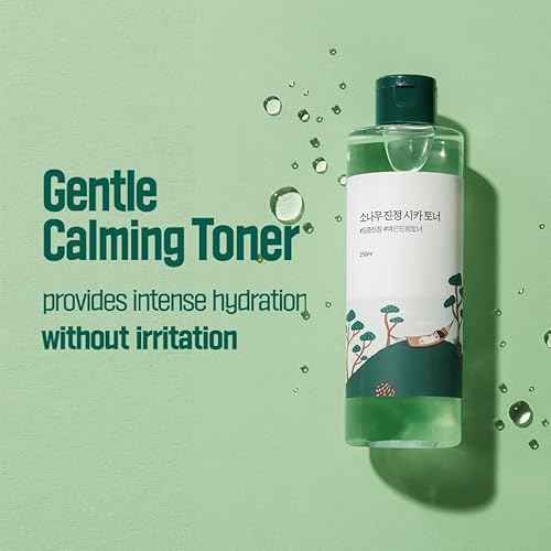 ROUND LAB Pine Calming CICA Toner 8.45 Fl Oz, Low-Acidic Hydrating Toner for Face with Pine CICA, BHA + LHA, and Hyaluronic Acid for Soothing, Exfoliating, and Restoring Skin Balance, Korean Skincare