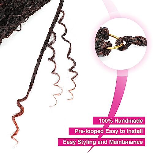 12inch Goddess Box Braids Crochet Hair Box Braids Crochet Hair For Black Women Pre Looped Crochet Hair with Curly Ends Bohemian Crochet Box Braids Crochet Hair(12inch(Pack of 7), T350)