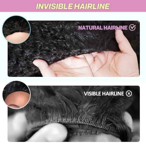 Half Wig Human Hair Burmese Curly Wig for Women 250% Density Wear Go Glueless Wigs Human Hair 3 In 1 Seamless Flip Headband Wig Hairline Beginner Friendly with Spiral End Natural Color 20Inch