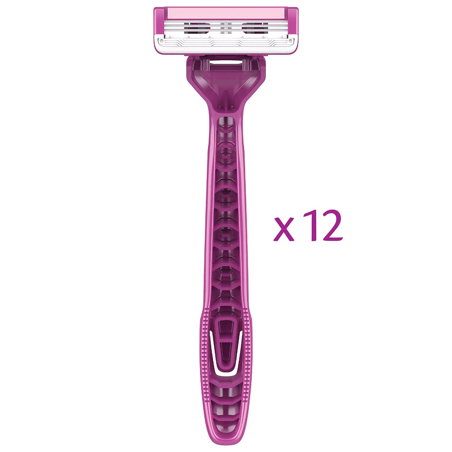 Pure Silk Contour 3 Disposable Razors for Women | 3-Blade Premium Razor Value Pack | Pivoting Head, Dual Moisture Bars Infused with Aloe, Vitamin E, Argan Oil | 3 Packs (9 Total Razors)