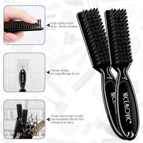 NICEMOVIC Hair Cutting Barber Cape with Neck Duster Brush and Barber Brush, Professional Barber Accessories Cleaning Supplies for Salon Haircut Styling- Leopard Print