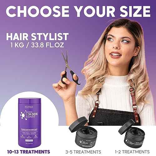 BLONDE BONDOX HAIR TREATMENT 33.8 oz Purple Hair Mask for Blondes | Almond Oil Hair Repair Moisturizer Thermal Mask | Results for up to 1-3 months | Formaldehyde-Free & Cruelty-Free