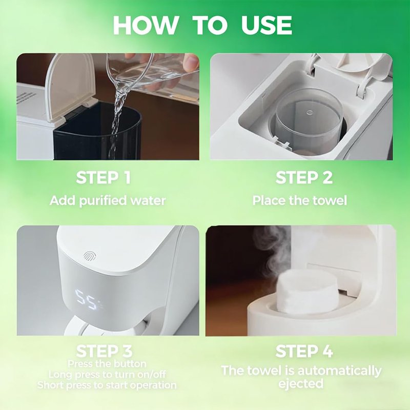 Hot Face Towel Refills, Disposable Compressed Face Towel for Smart Hot Facial Towel Warmer-60/80/120/180 Pcs Options, 20pcs per Roll (60 Pcs)